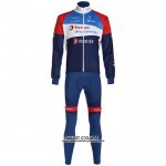2020 Maillot Cyclisme Direct Energie Profond Bleu Rouge Manches Longues et Cuissard