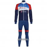 2020 Maillot Cyclisme Direct Energie Profond Bleu Rouge Manches Longues et Cuissard