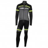 2020 Maillot Cyclisme Nalini Noir Gris Jaune Manches Longues et Cuissard