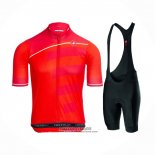 2021 Maillot Cyclisme Castelli Brillant Rose Rouge Manches Courtes et Cuissard