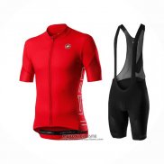 2021 Maillot Cyclisme Castelli Rouge Manches Courtes et Cuissard