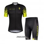 2021 Maillot Cyclisme Scott Noir Jaune Manches Courtes et Cuissard(2)