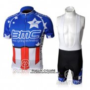 2010 Maillot Ciclismo BMC Champion Etats Unis Bleu Manches Courtes et Cuissard