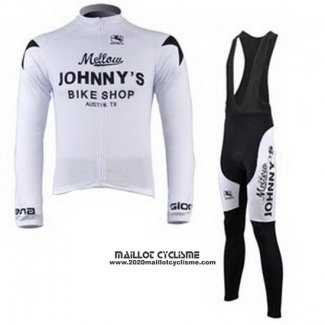 2010 Maillot Ciclismo Johnnys Noir et Blanc Manches Longues et Cuissard