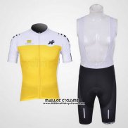 2011 Maillot Ciclismo Assos Blanc et Jaune Manches Courtes et Cuissard