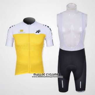 2011 Maillot Ciclismo Assos Blanc et Jaune Manches Courtes et Cuissard