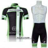 2011 Maillot Ciclismo Cannondale Blanc et Vert Manches Courtes et Cuissard