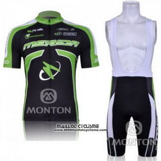 2011 Maillot Ciclismo Merida Noir et Vert Manches Courtes et Cuissard