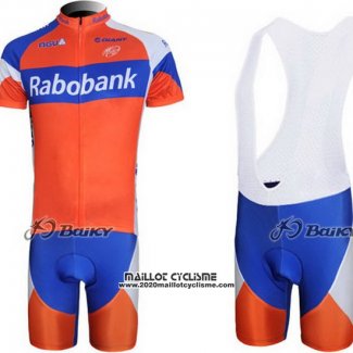 2011 Maillot Ciclismo Rabobank Bleu et Orange Manches Courtes et Cuissard