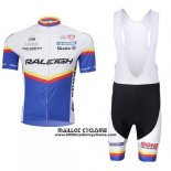 2012 Maillot Ciclismo Raleigh Bleu et Blanc Manches Courtes et Cuissard