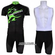 2013 Maillot Ciclismo Merida Noir et Vert Manches Courtes et Cuissard