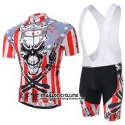 2013 Maillot Ciclismo Rock Racing Rouge et Blanc Manches Courtes et Cuissard