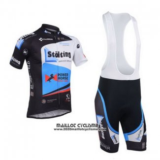 2013 Maillot Ciclismo Stolting Noir et Azur Manches Courtes et Cuissard