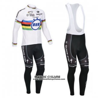 2013 Maillot Ciclismo UCI Mondo Champion Lider Quick Step Manches Longues et Cuissard