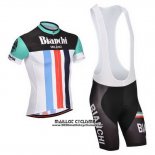 2014 Maillot Ciclismo Bianchi Noir et Blanc Manches Courtes et Cuissard