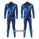 2014 Maillot Ciclismo Fox Cyclingbox Noir et Bleu Manches Longues et Cuissard