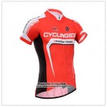 2014 Maillot Ciclismo Fox Cyclingbox Rouge et Blanc Manches Courtes et Cuissard