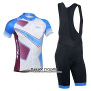 2014 Maillot Ciclismo Monton Violet et Bleu Manches Courtes et Cuissard