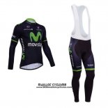 2014 Maillot Ciclismo Movistar Noir Manches Longues et Cuissard