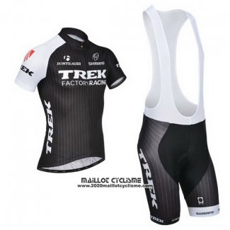 2014 Maillot Ciclismo Trek Factory Racing Noir et Blanc Manches Courtes et Cuissard