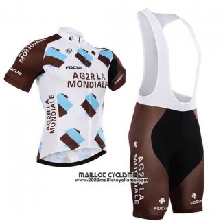 2015 Maillot Ciclismo Ag2r La Mondiale Marron Manches Courtes et Cuissard