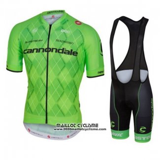 2016 Maillot Ciclismo Cannondale Noir et Vert Manches Courtes et Cuissard