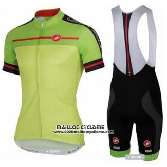 2016 Maillot Ciclismo Castelli Jaune et Vert Manches Courtes et Cuissard