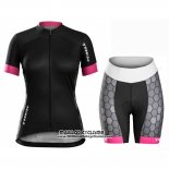 2016 Maillot Ciclismo Femme Trek Noir et Blanc Manches Courtes et Cuissard