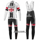 2016 Maillot Ciclismo Giant Alpecin Noir et Blanc Manches Longues et Cuissard
