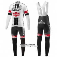 2016 Maillot Ciclismo Giant Alpecin Noir et Blanc Manches Longues et Cuissard