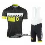 2016 Maillot Ciclismo Scott Vert et Noir Manches Courtes et Cuissard