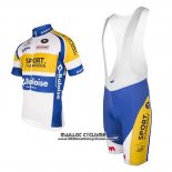 2016 Maillot Ciclismo Sport Vlaanderen Baloise Blanc et Jaune Manches Courtes et Cuissard