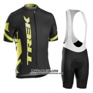 2016 Maillot Ciclismo Trek Bontrager Jaune et Noir Manches Courtes et Cuissard