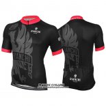 2017 Maillot Ciclismo Bianchi Milano Noir Rouge Manches Courtes et Cuissard