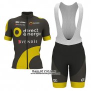 2017 Maillot Ciclismo Direct Energie Marron Manches Courtes et Cuissard