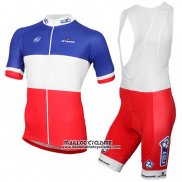 2017 Maillot Ciclismo FDJ Bleu Champion France Manches Courtes et Cuissard