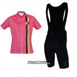 2017 Maillot Ciclismo Femme Biemme Rose. Manches Courtes et Cuissard