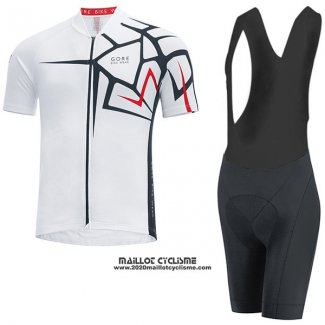 2017 Maillot Ciclismo Gore Bike Wear Power Adrenaline Blanc Manches Courtes et Cuissard