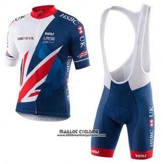 2017 Maillot Ciclismo Kalas HSBC GB Bleu et Blanc Manches Courtes et Cuissard