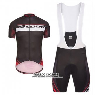 2017 Maillot Ciclismo Look Pro Equipo Noir et Rouge Manches Courtes et Cuissard