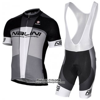 2017 Maillot Ciclismo Nalini Artico Gris et Noir Manches Courtes et Cuissard