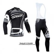 2017 Maillot Ciclismo Orbea Blanc et Noir Manches Longues et Cuissard