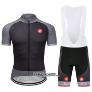 2018 Maillot Ciclismo Castelli Gris Manches Courtes et Cuissard