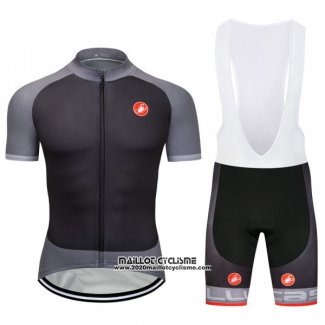 2018 Maillot Ciclismo Castelli Gris Manches Courtes et Cuissard