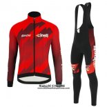 2018 Maillot Ciclismo Cinelli Fonce Rouge Manches Longues et Cuissard