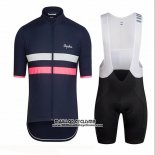 2018 Maillot Ciclismo Ralph Bleu Profond et Rose Manches Courtes et Cuissard