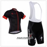 2018 Maillot Ciclismo Specialized Noir Rouge Manches Courtes et Cuissard