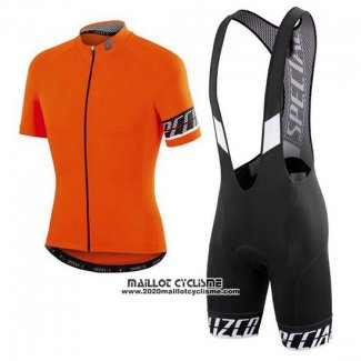 2018 Maillot Ciclismo Specialized Orange Noir Manches Courtes et Cuissard