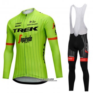 2018 Maillot Ciclismo Trek Segafredo Vert Manches Longues et Cuissard