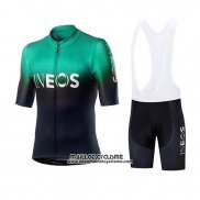 2019 Maillot Ciclismo Castelli Ineos Noir Vert Manches Courtes et Cuissard